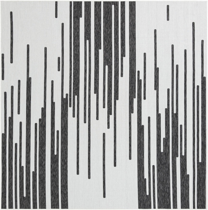 Urban Terrace Collection Area Rug -  Riverside Square Black and White Main