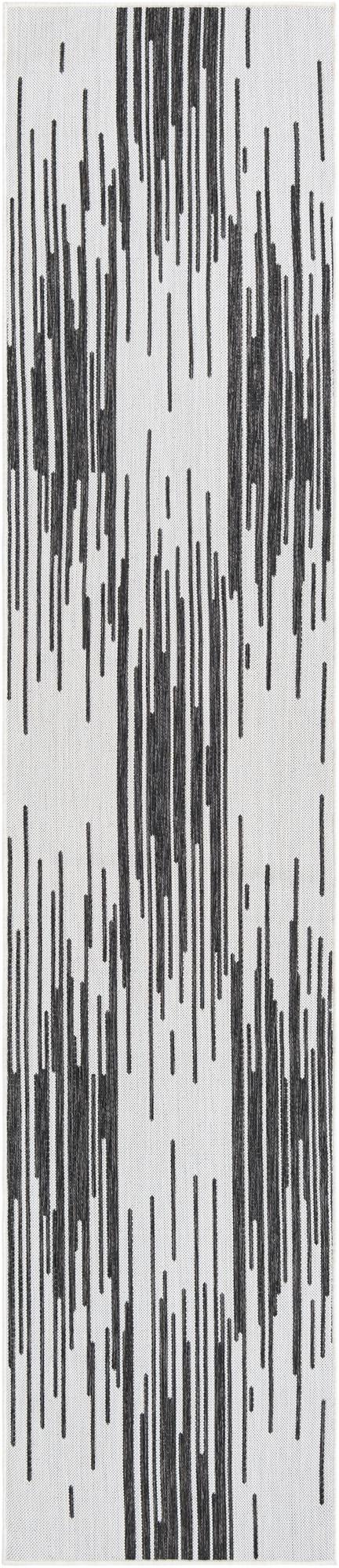 Urban Terrace Collection Area Rug -  Riverside Runner Black and White Main
