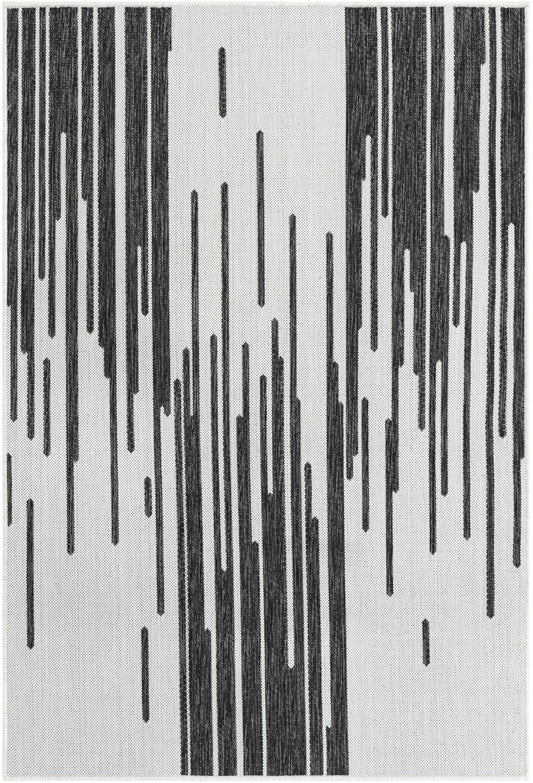 Urban Terrace Collection Area Rug -  Riverside Rectangle Black and White Main