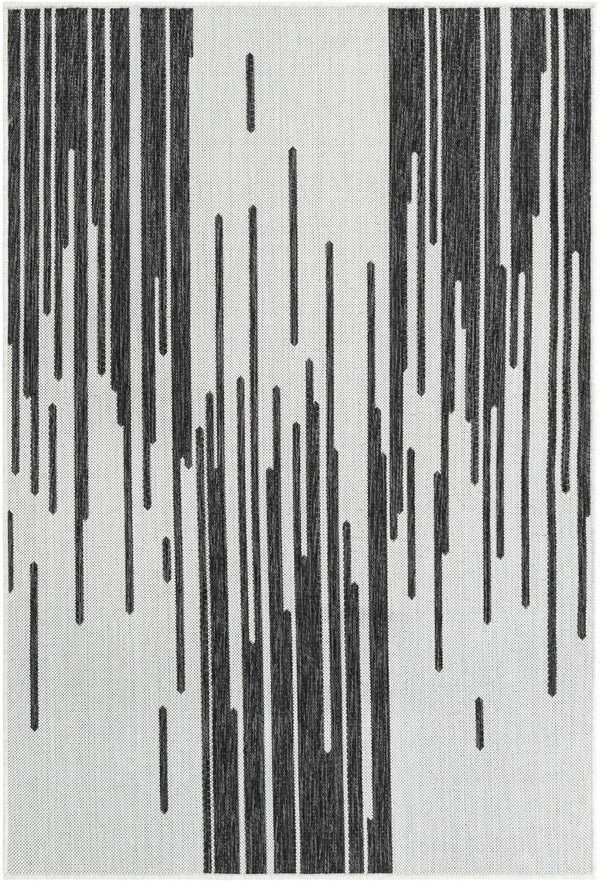 Urban Terrace Collection Area Rug -  Riverside Rectangle Black and White Main
