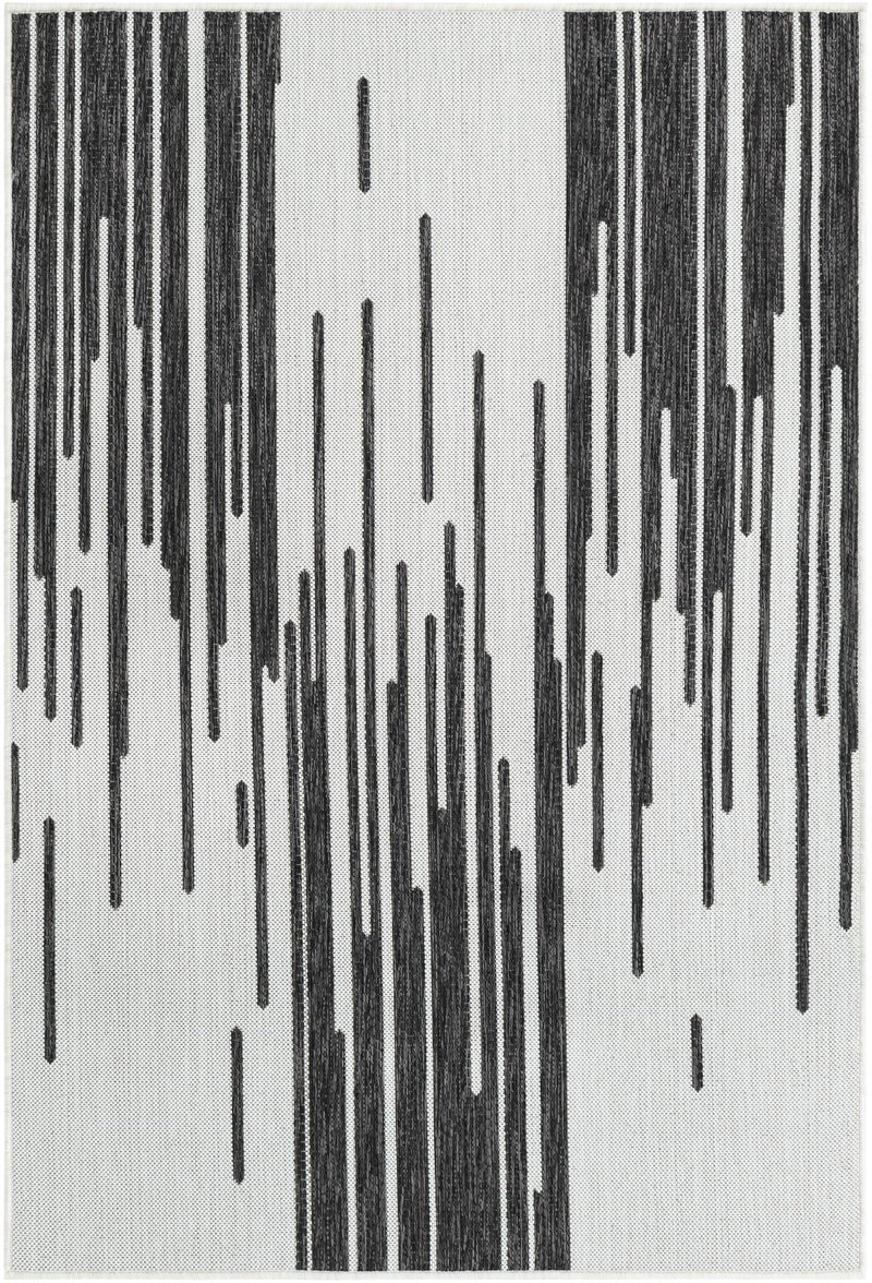 Urban Terrace Collection Area Rug -  Riverside Rectangle Black and White Main