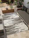 Urban Terrace Collection Area Rug -  Riverside Rectangle Black and White  lifestyle 0