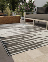 Urban Terrace Collection Area Rug -  Riverside Rectangle Black and White  lifestyle 2