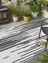 Urban Terrace Collection Area Rug -  Riverside Rectangle Black and White  lifestyle 5