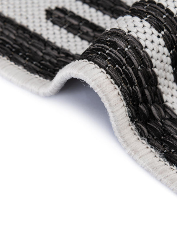 Urban Terrace Collection Area Rug -  Riverside Rectangle Black and White  lifestyle 11