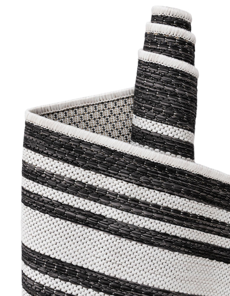 Urban Terrace Collection Area Rug -  Riverside Rectangle Black and White  lifestyle 12