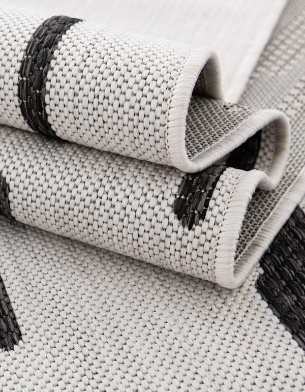 Urban Terrace Collection Area Rug -  Riverside Rectangle Black and White  lifestyle 14