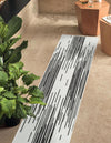 Urban Terrace Collection Area Rug -  Riverside Runner Black and White  lifestyle 0