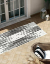 Urban Terrace Collection Area Rug -  Riverside Runner Black and White  lifestyle 2