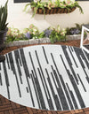 Urban Terrace Collection Area Rug -  Riverside Round Black and White  lifestyle 0