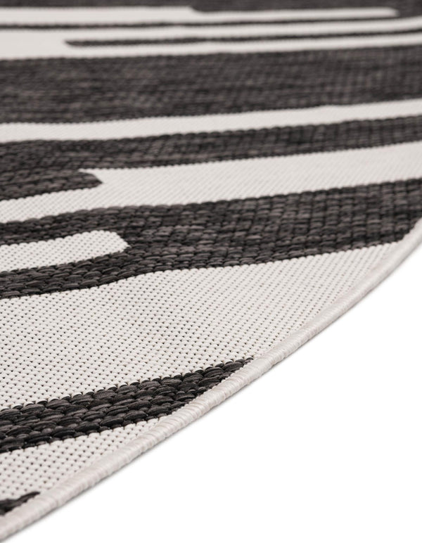 Urban Terrace Collection Area Rug -  Riverside Round Black and White  lifestyle 30