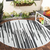 Urban Terrace Collection Area Rug -  Riverside Round Black and White  lifestyle 11