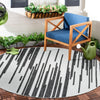 Urban Terrace Collection Area Rug -  Riverside Round Black and White  lifestyle 12