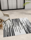 Urban Terrace Collection Area Rug -  Riverside Square Black and White  lifestyle 0