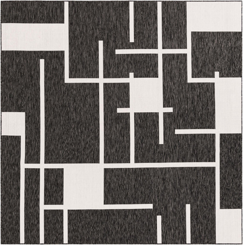 Urban Terrace Collection Area Rug -  Parkside Square Black and White  lifestyle 27
