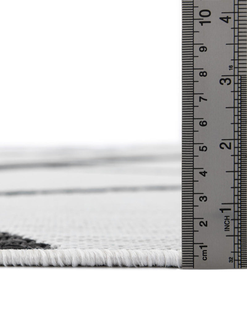 Urban Terrace Collection Area Rug -  Bowery Round Black and White  lifestyle 67