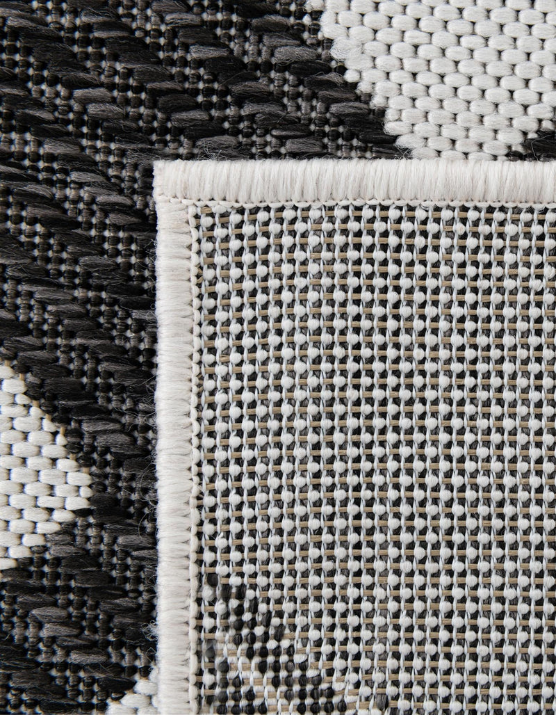 Urban Terrace Collection Area Rug -  Bowery Round Black and White  lifestyle 68