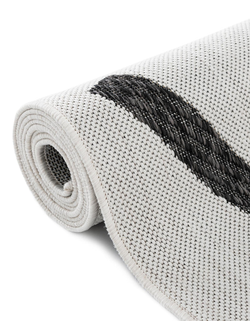 Urban Terrace Collection Area Rug -  Bowery Runner Black and White  lifestyle 10