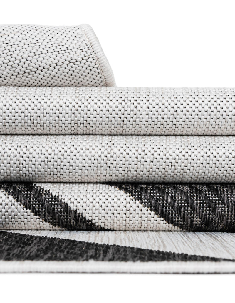Urban Terrace Collection Area Rug -  Bowery Runner Black and White  lifestyle 12