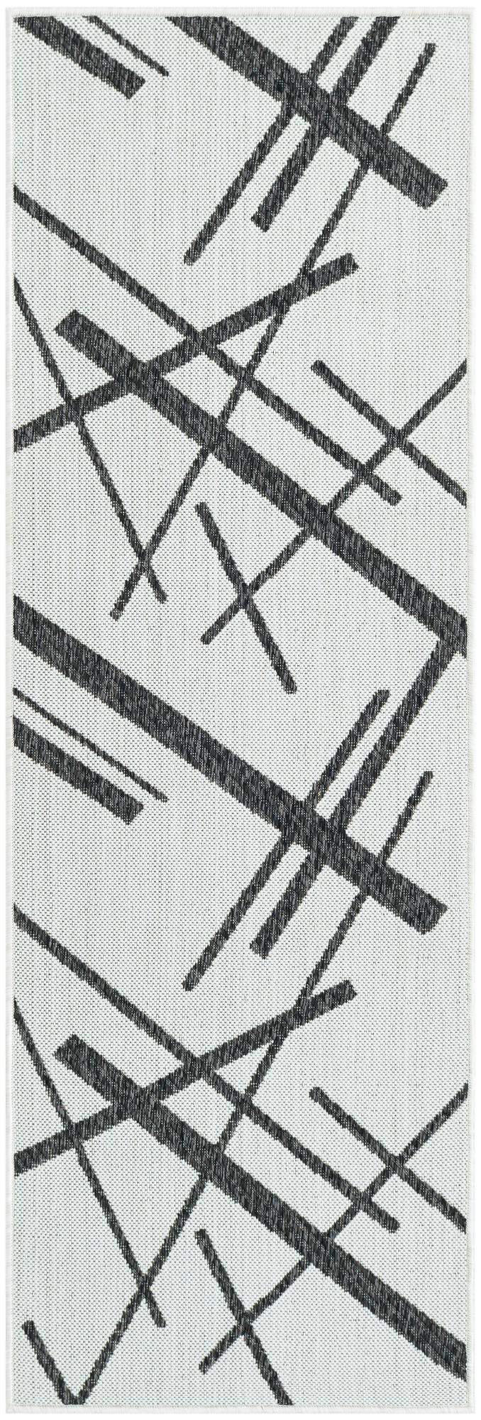 Urban Terrace Collection Area Rug -  Bowery Runner Black and White Main