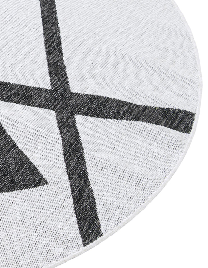 Urban Terrace Collection Area Rug -  Bowery Round Black and White  lifestyle 5