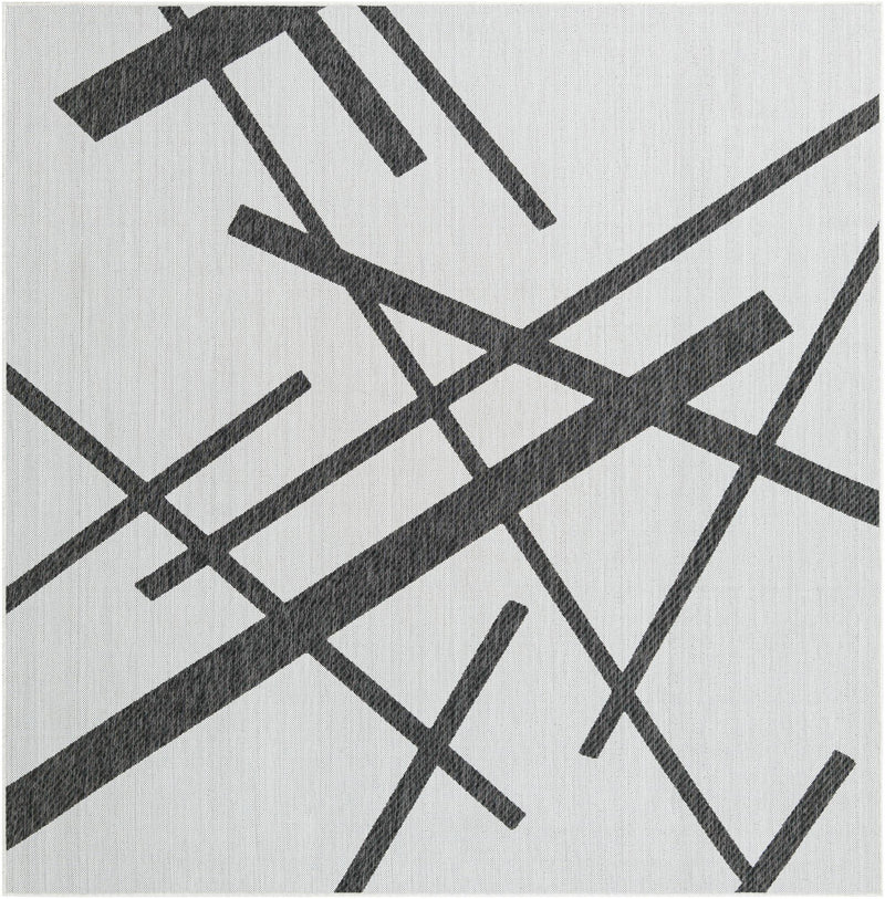 Urban Terrace Collection Area Rug -  Bowery Square Black and White Main