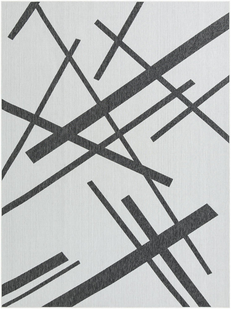 Urban Terrace Collection Area Rug -  Bowery Rectangle Black and White  lifestyle 3