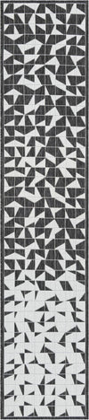 Urban Terrace Collection Area Rug -  Mercer Runner Black and White Main