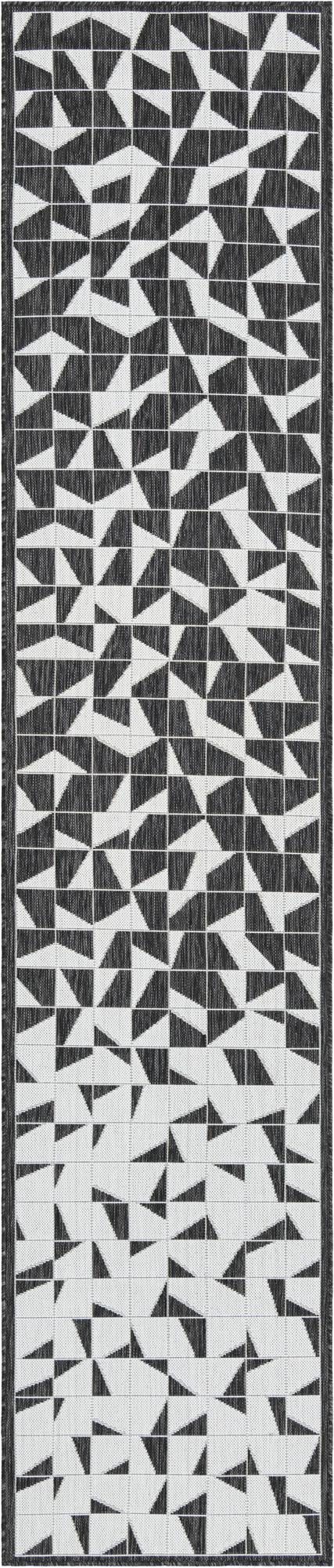 Urban Terrace Collection Area Rug -  Mercer Runner Black and White Main