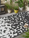 Urban Terrace Collection Area Rug -  Mercer Rectangle Black and White  lifestyle 2