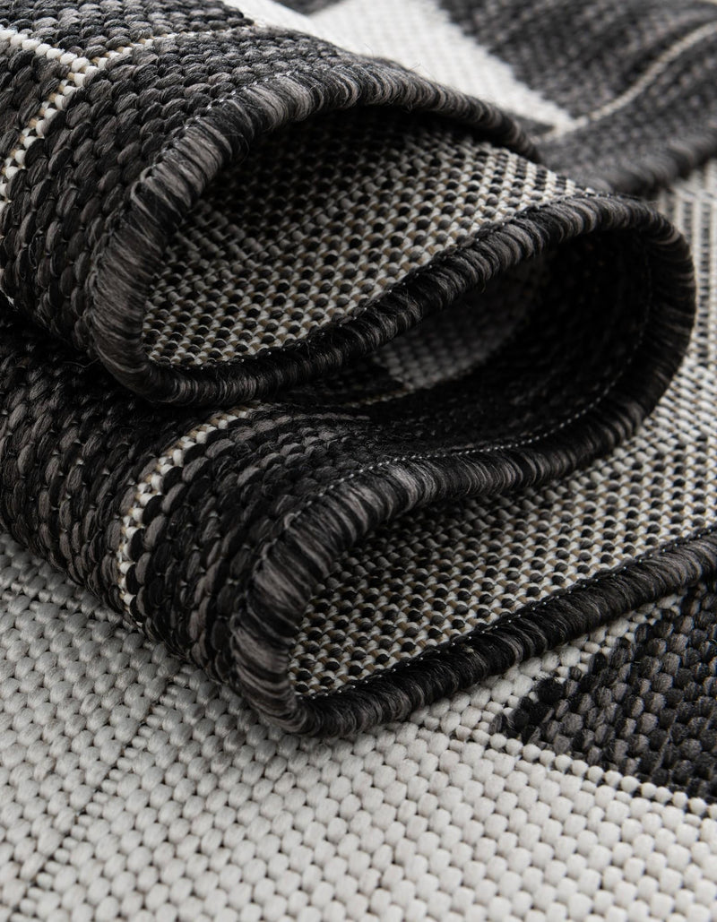 Urban Terrace Collection Area Rug -  Mercer Round Black and White  lifestyle 78