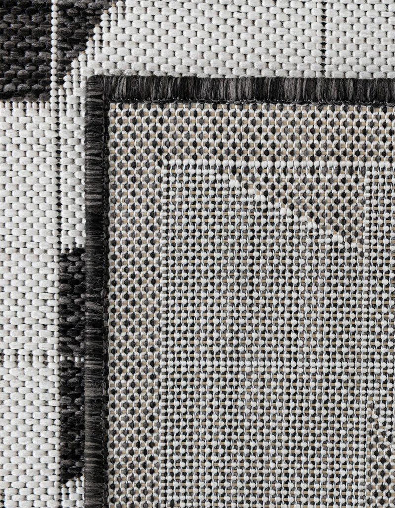 Urban Terrace Collection Area Rug -  Mercer Round Black and White  lifestyle 83