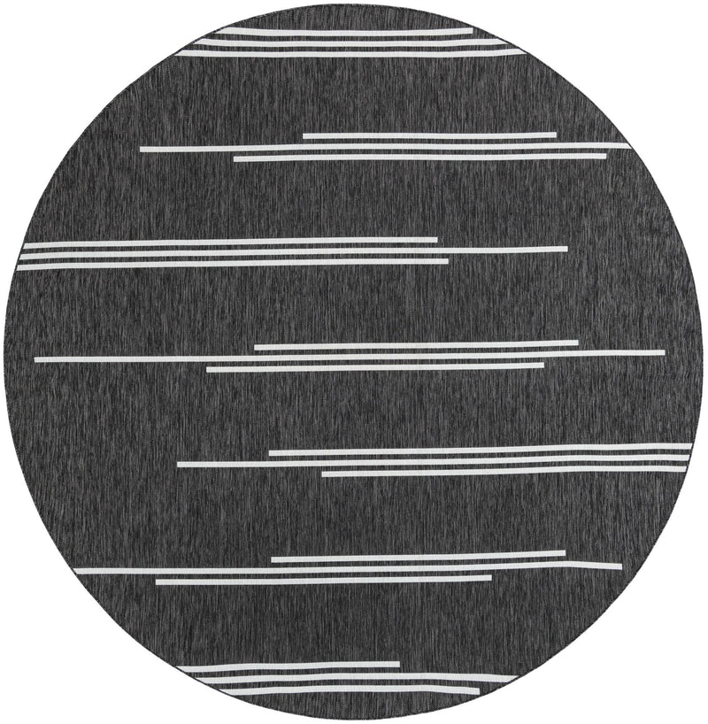Urban Terrace Collection Area Rug -  Brooklyn Round Black and White Main