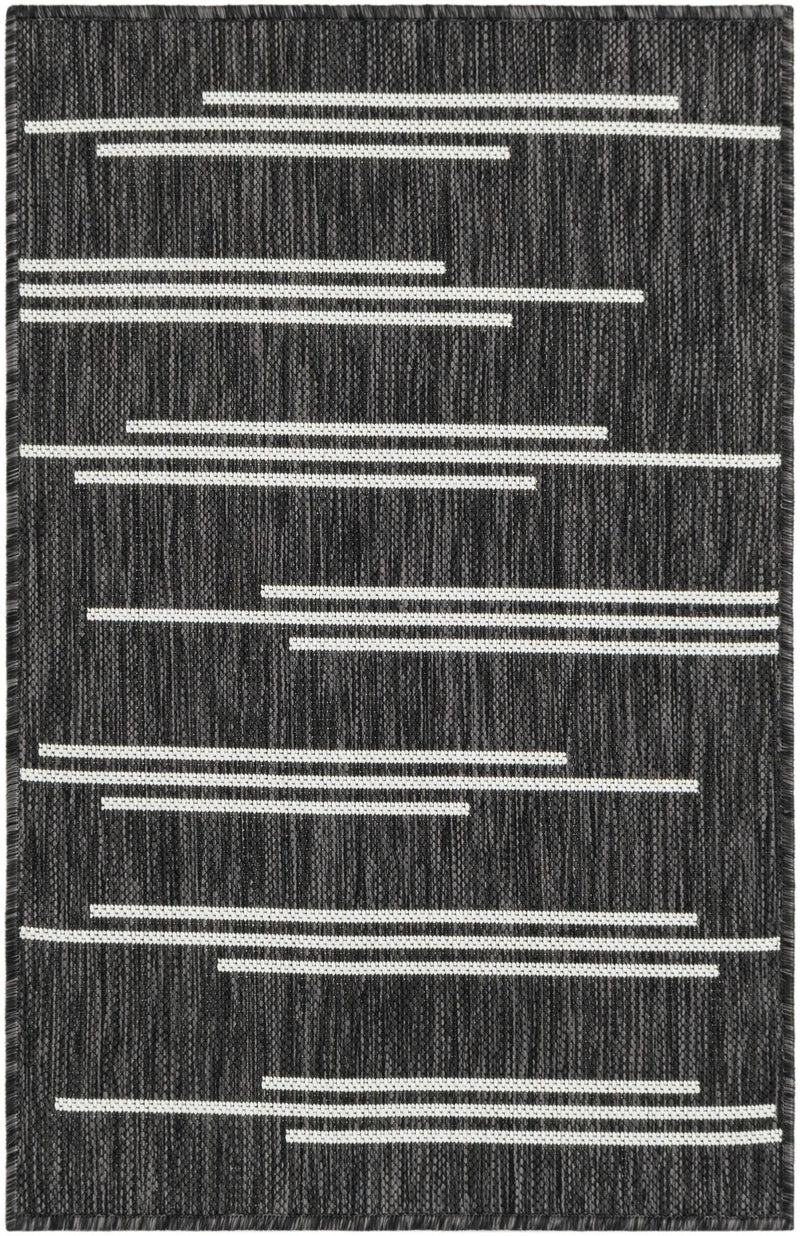 Urban Terrace Collection Area Rug -  Brooklyn Rectangle Black and White  lifestyle 3