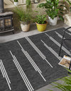 Urban Terrace Collection Area Rug -  Brooklyn Rectangle Black and White  lifestyle 2