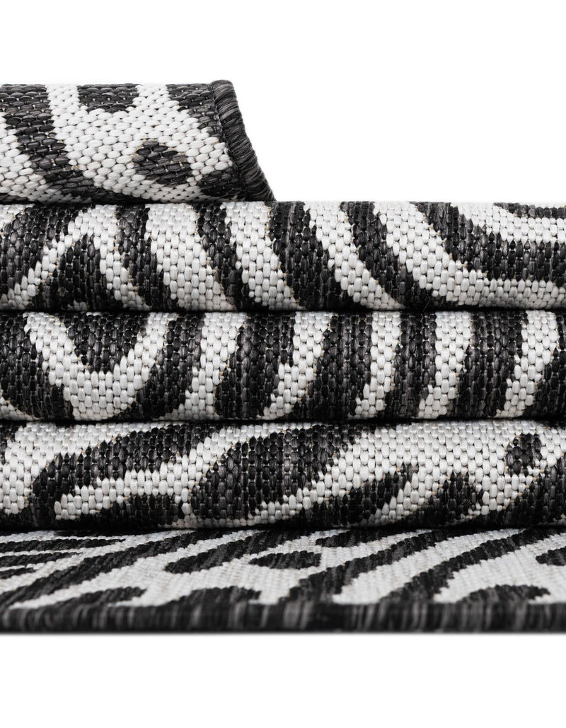 Urban Terrace Collection Area Rug -  Harlem Rectangle Black and White  lifestyle 69