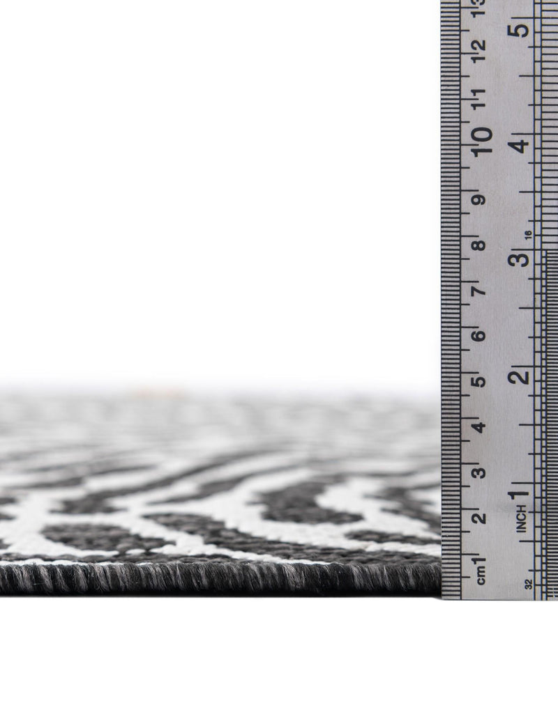 Urban Terrace Collection Area Rug -  Harlem Rectangle Black and White  lifestyle 72