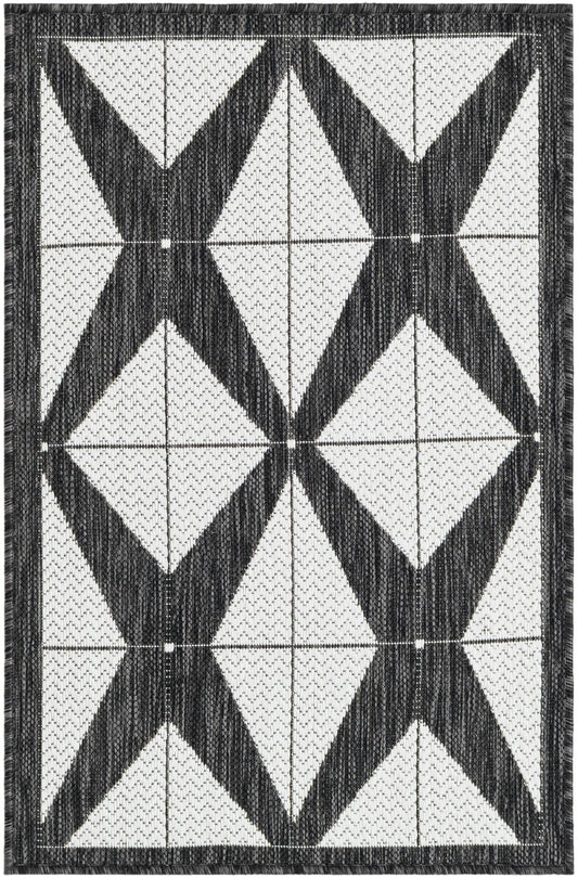 Urban Terrace Collection Area Rug -  Hudson Rectangle Black and White  lifestyle 2