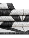 Urban Terrace Collection Area Rug -  Hudson Round Black and White  lifestyle 79