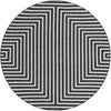 Urban Terrace Collection Area Rug -  Astoria (Black and White) Round Black and White Main