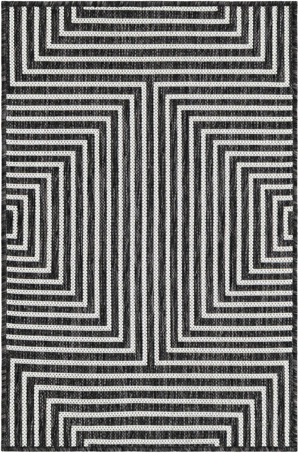 Urban Terrace Collection Area Rug -  Astoria (Black and White) Rectangle Black and White Main