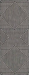 Urban Terrace Collection Area Rug -  Astoria (Black and White) Runner Black and White  lifestyle 45