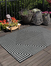 Urban Terrace Collection Area Rug -  Astoria (Black and White) Rectangle Black and White  lifestyle 0