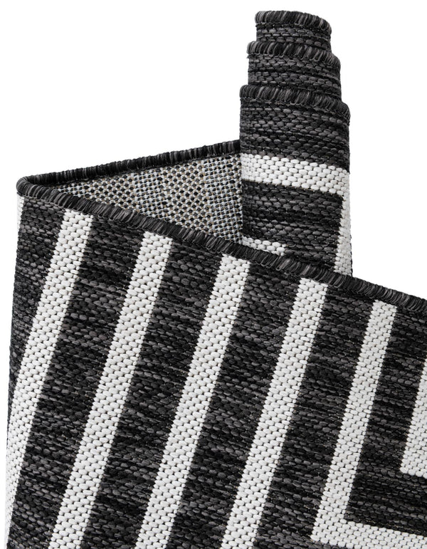 Urban Terrace Collection Area Rug -  Astoria (Black and White) Rectangle Black and White  lifestyle 9