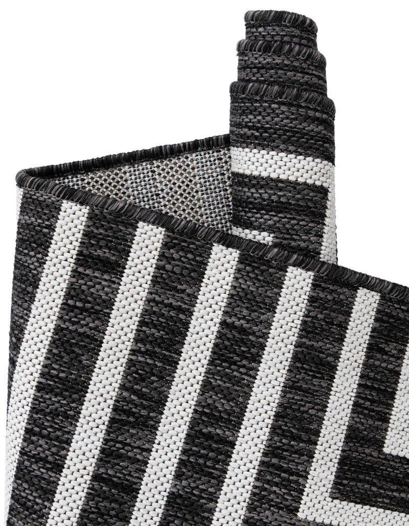 Urban Terrace Collection Area Rug -  Astoria (Black and White) Rectangle Black and White  lifestyle 9