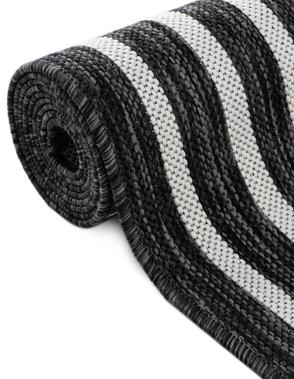 Urban Terrace Collection Area Rug -  Astoria (Black and White) Rectangle Black and White  lifestyle 10