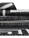 Urban Terrace Collection Area Rug -  Astoria (Black and White) Rectangle Black and White  lifestyle 12