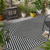 Urban Terrace Collection Area Rug -  Astoria (Black and White) Rectangle Black and White  lifestyle 14
