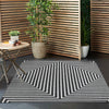Urban Terrace Collection Area Rug -  Astoria (Black and White) Square Black and White  lifestyle 13