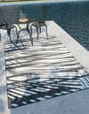 Urban Terrace Collection Area Rug -  Queens Rectangle Black and White  lifestyle 0